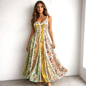 Christian Lacroix Linen Blend Embroidered Midi Summer Dress 10